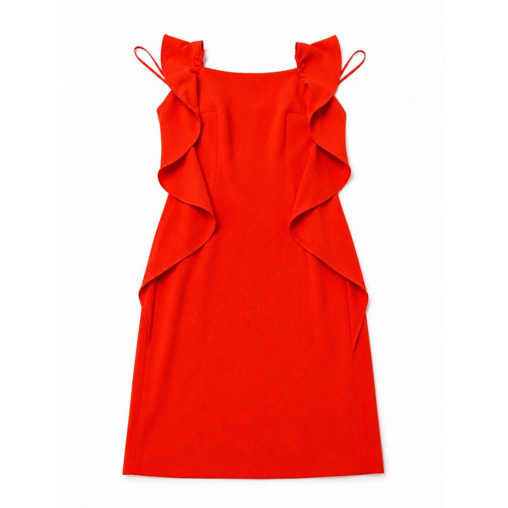 NWT Antonio Melani Red Ruffle Cap Sleeve Sheath Dress